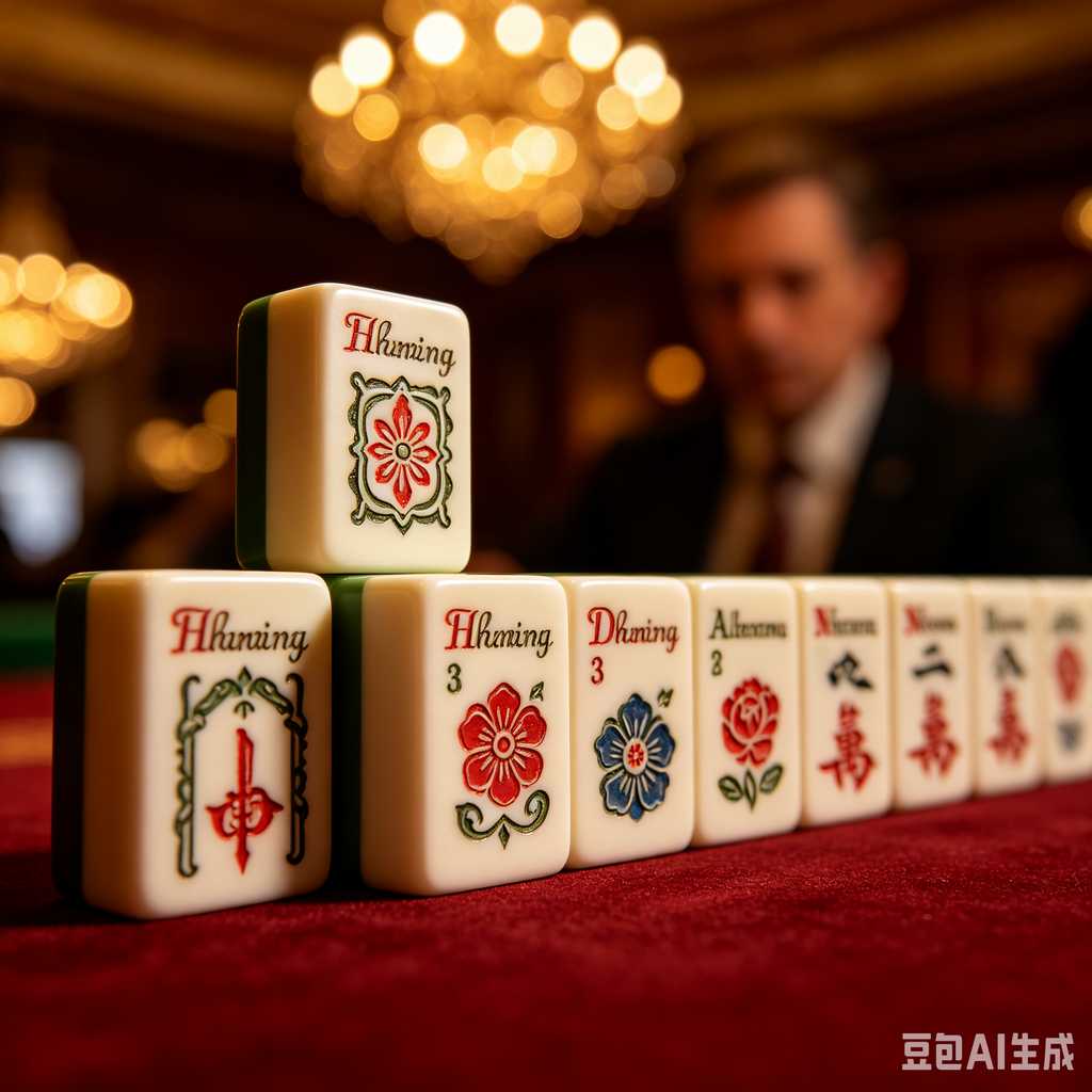 mahjong set with dice and chips